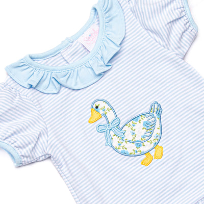 Mother Goose Garden Applique Diaper Set, Blue
