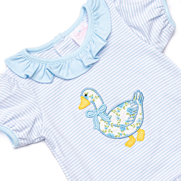 Mother Goose Garden Applique Diaper Set, Blue