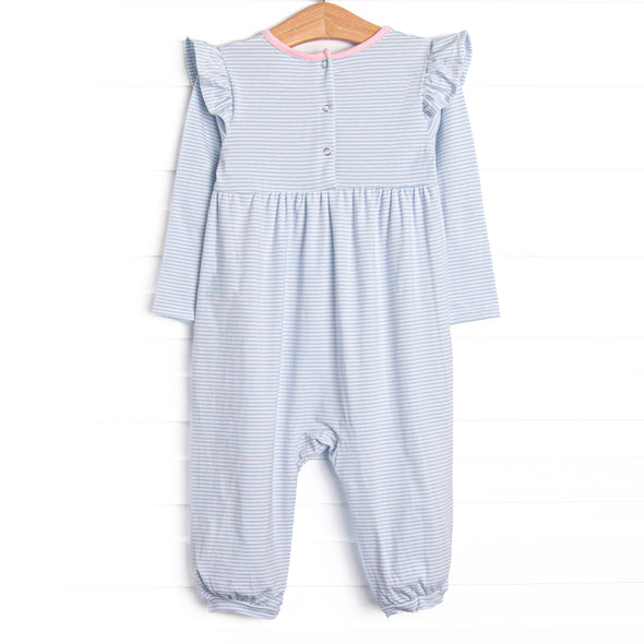 Gracie Romper, Pink and Blue Stripe