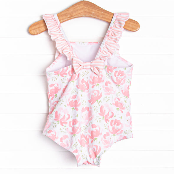 Poolside Peonies One Piece, Pink