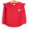 Flirt and Flutter Embroidered Sweatshirt, Red