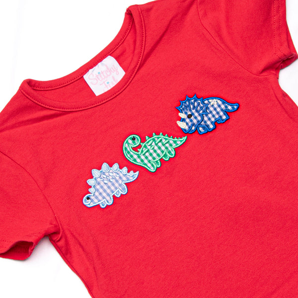 Roar and Explore Applique Diaper Set, Red