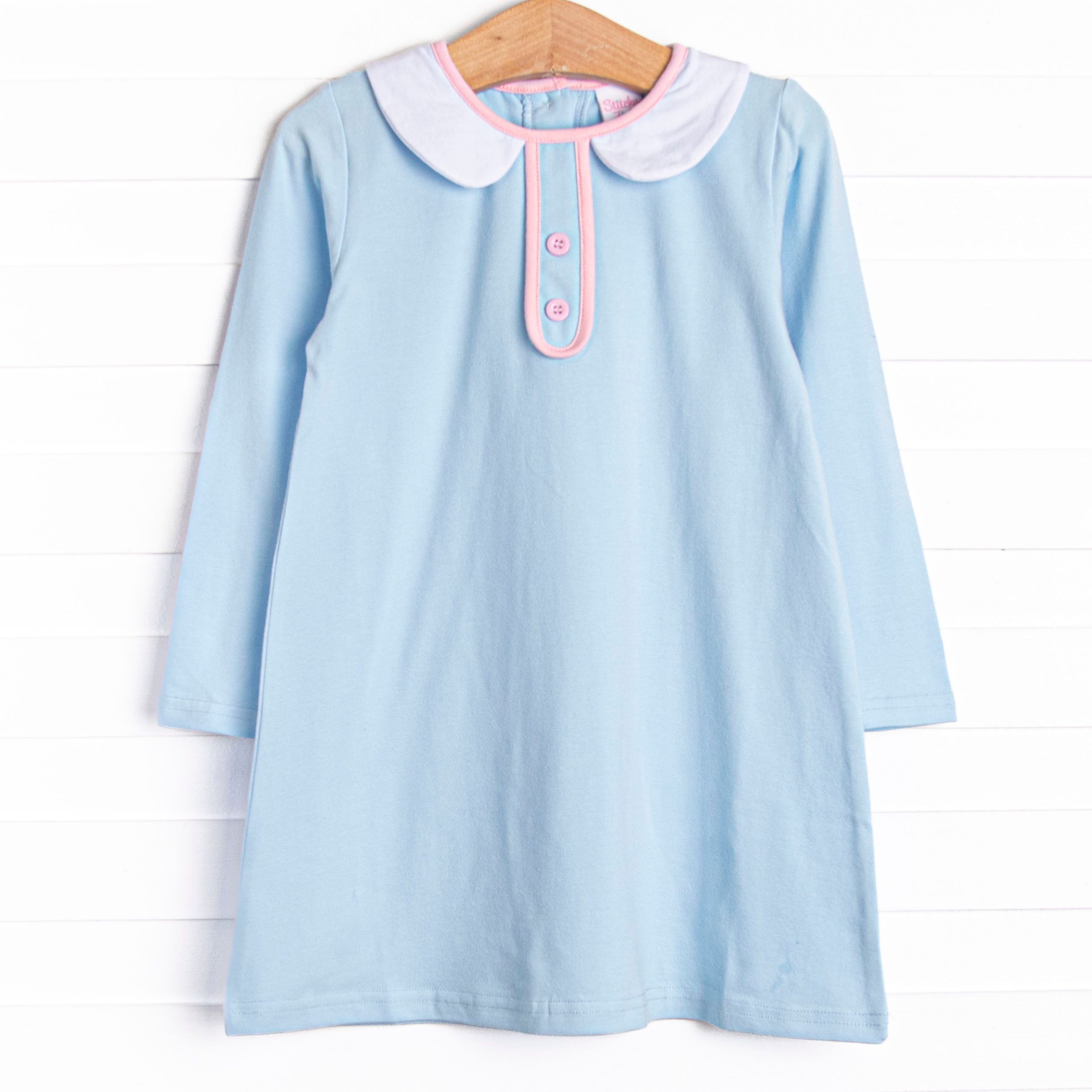 Girl's Basically Dress in Blue size 24M | Stitchy Fish Girl's Basically Dress in Blue size 24M | Stitchy Fish