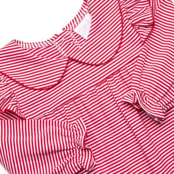 Flirt and Flutter Applique Romper, Red