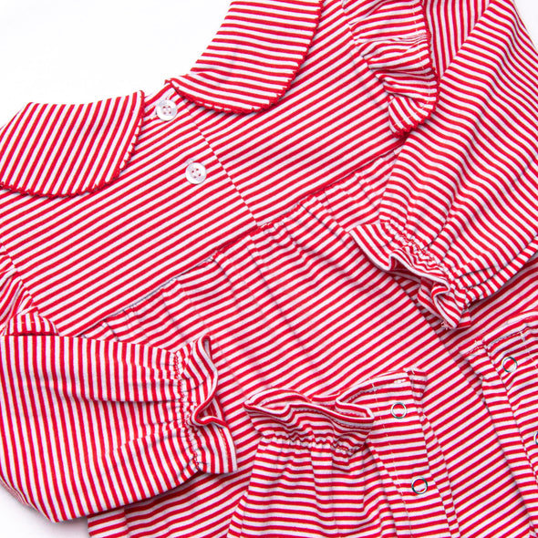 Flirt and Flutter Applique Romper, Red