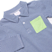 Levi Pant Set, Green and Navy Stripe