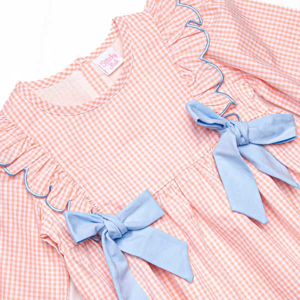 Sweet As A Peach Side Tie Bubble, Orange