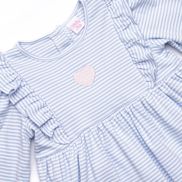 My One and Only Pima Embroidered Dress, Blue