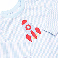 Outer Space Adventure Applique Top, Blue