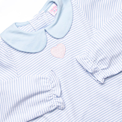 My One and Only Pima Embroidered Bubble, Blue
