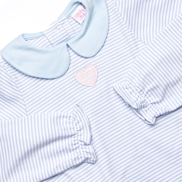 My One and Only Pima Embroidered Bubble, Blue