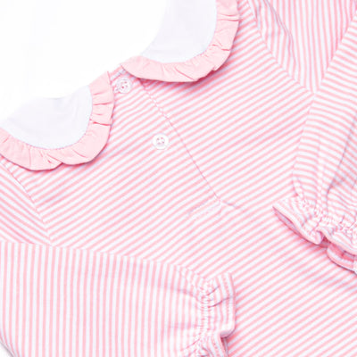 Golden Days Embroidered Bubble, Pink Stripe