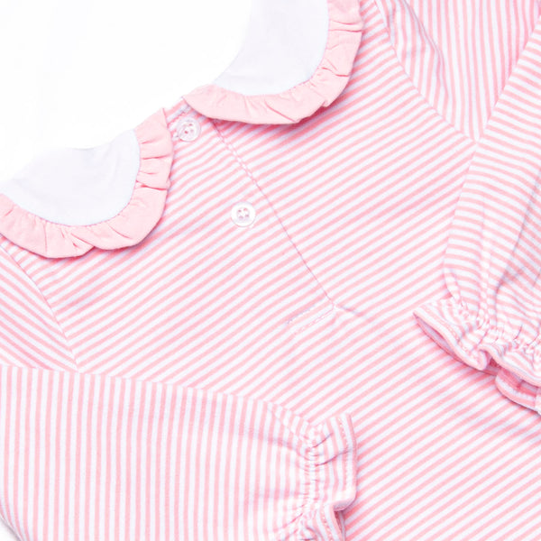 Golden Days Embroidered Bubble, Pink Stripe