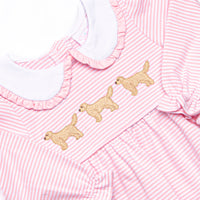 Golden Days Embroidered Legging Set, Pink Stripe