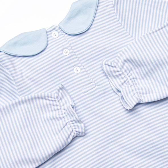 My One and Only Pima Embroidered Bubble, Blue