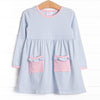 Lexie Pocket Dress, Pink and Blue Stripe