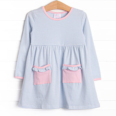 Lexie Pocket Dress, Pink and Blue Stripe