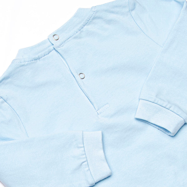 Take to the Sky Applique Short Romper, Blue