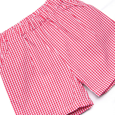 Roar and Explore Applique Short Set, Red