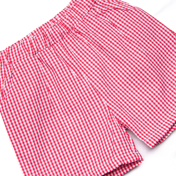 Roar and Explore Applique Short Set, Red