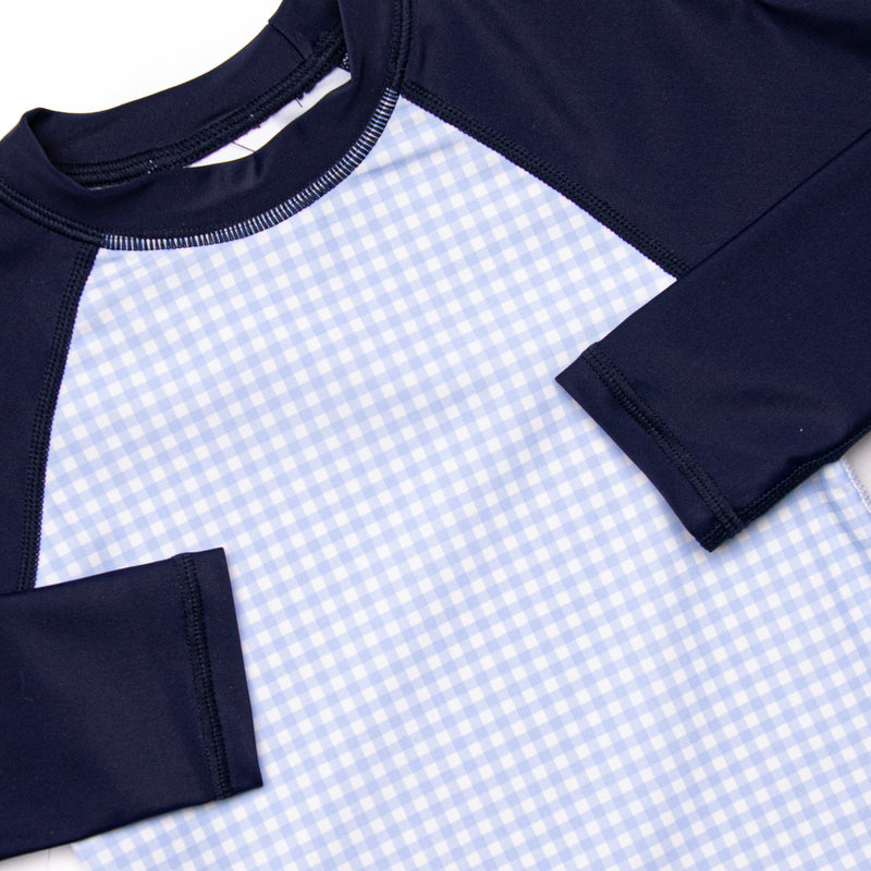 Duo Tone Tides Long Sleeve Rash Guard, Blue – Stitchy Fish