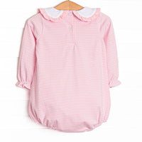 Golden Days Embroidered Bubble, Pink Stripe