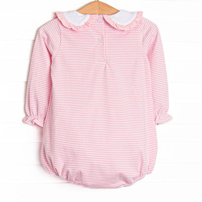 Golden Days Embroidered Bubble, Pink Stripe