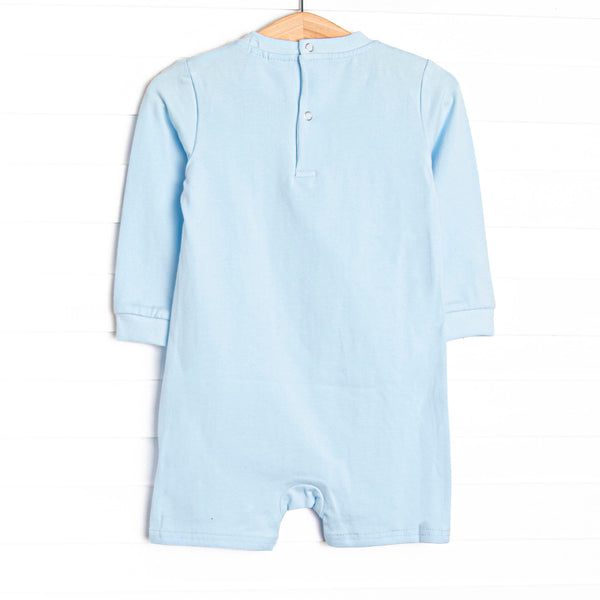 Take to the Sky Applique Short Romper, Blue