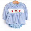 Outstanding Orchard Smocked Diaper Set, Blue Check