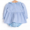 Outstanding Orchard Smocked Diaper Set, Blue Check