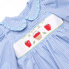Outstanding Orchard Smocked Diaper Set, Blue Check