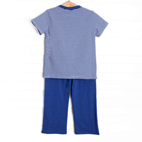 Braxton Pant Set, Royal Blue Stripe