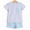 Little Boy Blue Short Set, Blue Stripe