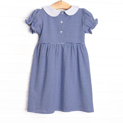 Erin Dress, Royal Blue Stripe