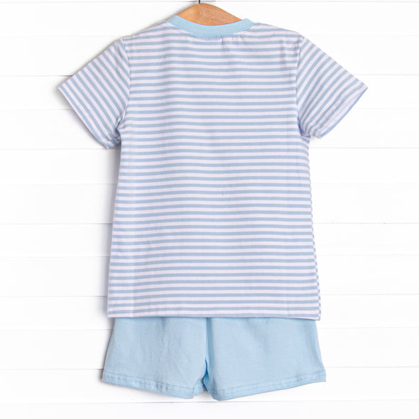 Little Boy Blue Short Set, Blue Stripe