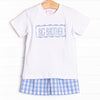 Big Brother Smocked Short Set, Blue