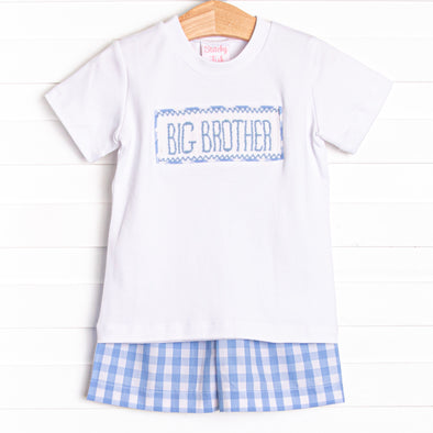 Big Brother Smocked Short Set, Blue