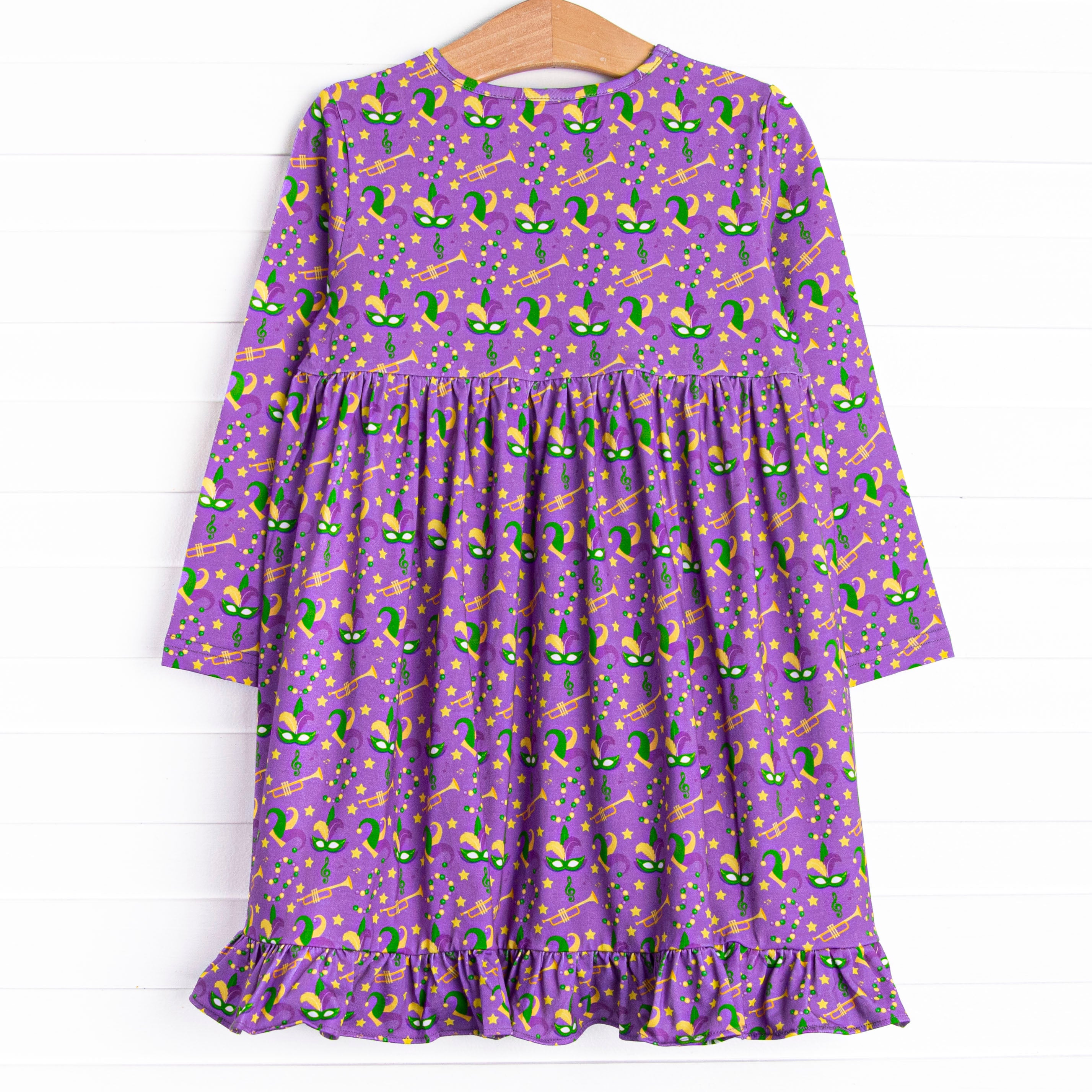 Girl's Mardi Gras March Dress in Purple size 12M | Stitchy Fish Girl's Mardi Gras March Dress in Purple size 12M | Stitchy Fish