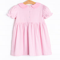 Prehistoric Pumpkins Applique Dress, Pink