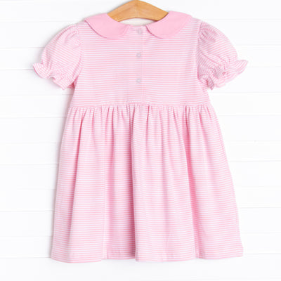 Prehistoric Pumpkins Applique Dress, Pink