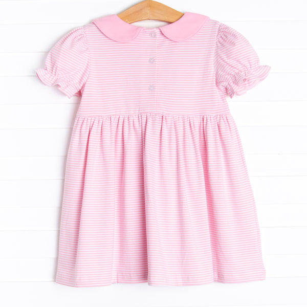 Prehistoric Pumpkins Applique Dress, Pink
