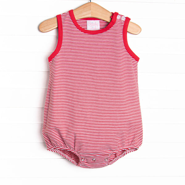 This cozy knit favorite is a staple for every little guy's closet. Featured here in red&nbsp; stripes with red trim and buttons.