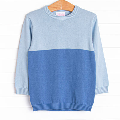 Color Block Sweater, Medium Blue