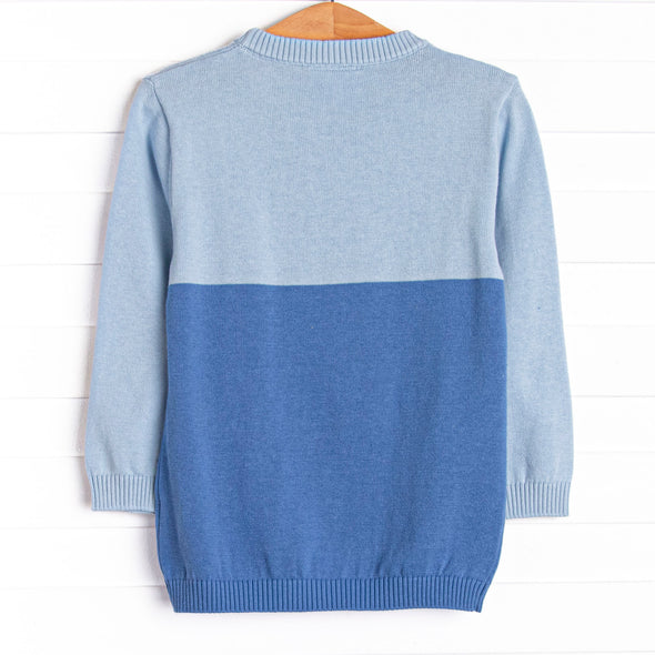 Color Block Sweater, Medium Blue
