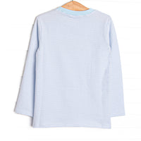 Golden Days Embroidered Top, Blue Stripe