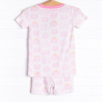 Pastel Pumpkins Bamboo Pajama Short Set, Pink