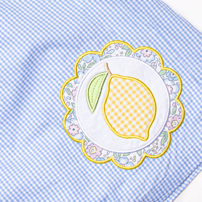 Lemon Drop Applique Dress, Blue