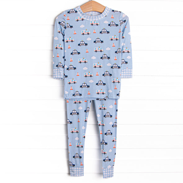 First Responder Rescue Bamboo Pajama Set, Blue