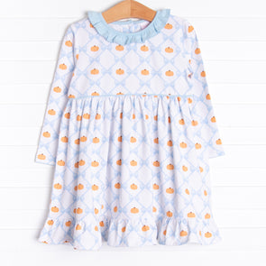 Prim and Proper Pumpkins Dress, Blue
