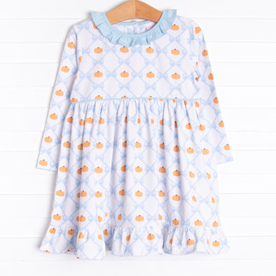 Prim and Proper Pumpkins Dress, Blue